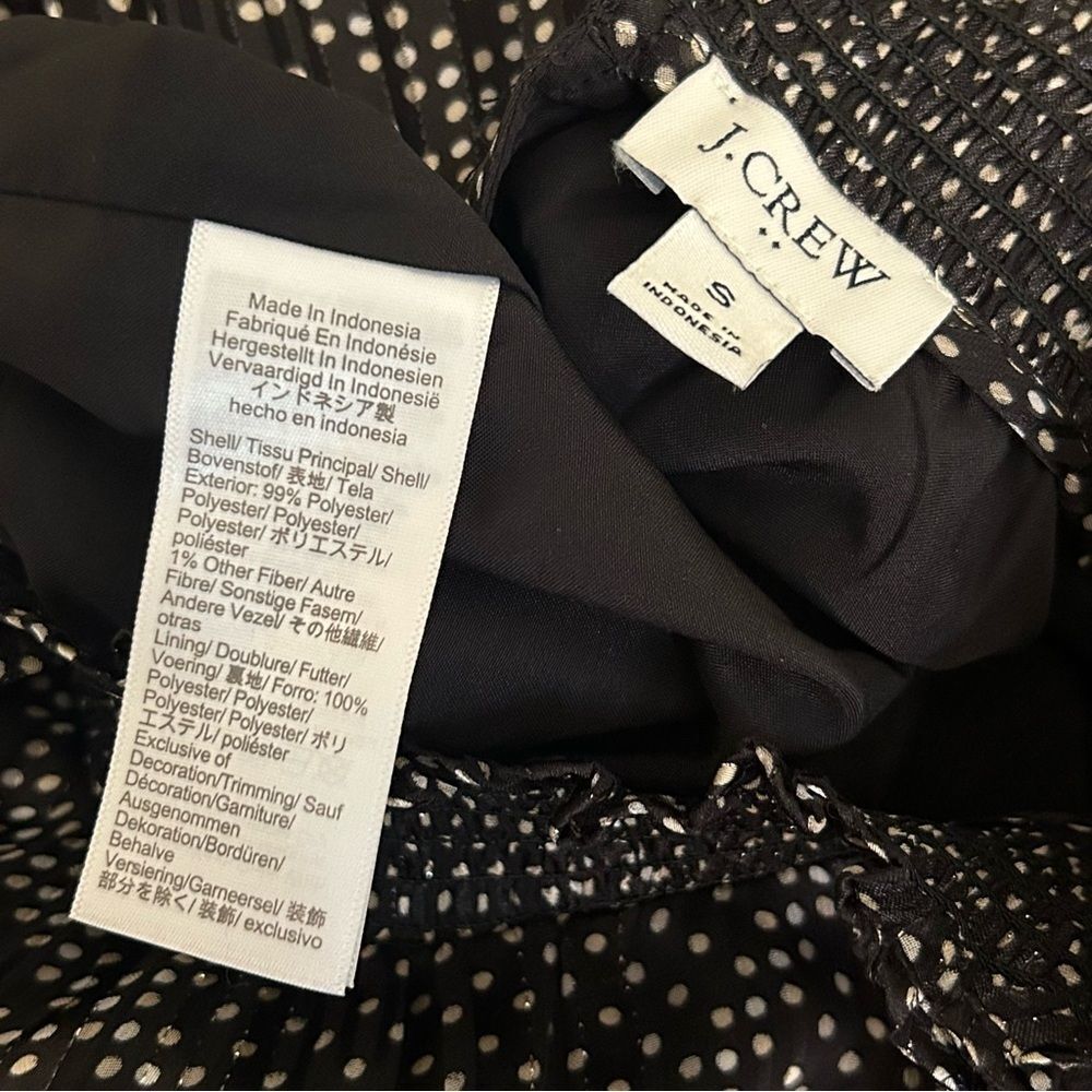 J. Crew S Black White Polka Dot Sheer Dress Preppy Romantic Retro Classy Evening - Picture 3 of 8